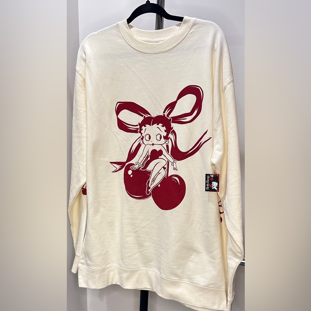 Betty Boop 80% Cotton Pullover Sweatshirt- New with Tags- Size 2X and 3X
